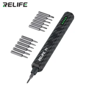 E1 Carbon Fiber Electric Screwdriver Set 12 S2 Steel Bits Reverse Steering Design 5 speed Adjustable Repair Tool