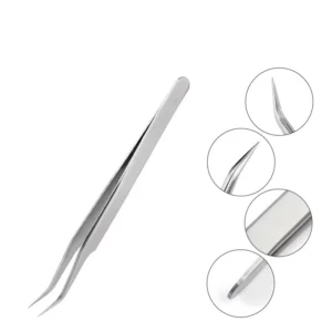 ELITER 40 Degree Slant Tip Stainless Extensible Eyelash Tweezer Eyelash Extensible Tweezer Lash Twezzers