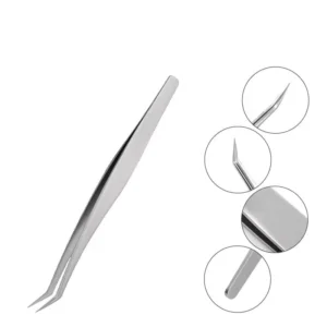 ELITER 45 Degree Tip Lash Tools Stainless Steel Eyelash Tweezer Eyelash Extention Tweezer