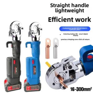 ES 300 18V Cordless Hydraulic Crimper 60KN 16 300mm² LCD Battery Powered Electric Cable Lug Tool for Vietnam Thailand