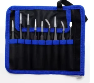 ESD 10 Tweezer Antistatic Tweezers Bag 6 9 10 11 Pieces per bag with Elbow Pointed Flat Head Round Head Stainless Steel
