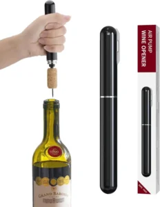 Easy Open Portable Travel Wine Corkscrew Handheld Wine Cork Remover 2 in 1 Air Pressure Wine Bottle Opener with Foil Cutter