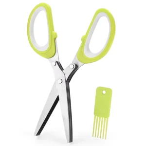 Easy to Store Design 5 Layers Blades Stainless Steel Scissors Kitchen Shears with Cleaning Brush