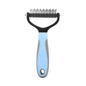 Eco Friendly Stocked Pet Grooming Brush and Steel Comb Undercoat Rake for Cats