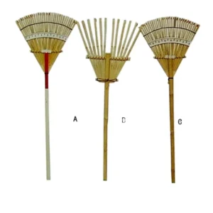 Eco friendly 100% Natural Bamboo Hand Leaf Rake Custom 10in 24in 30in Garden Landscape Rake Handle Multi Purpose Classic