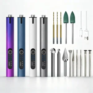Electric Engraving Pen with Light Mini DIY Electric Etching Machines with 14 Bits 3 Speed USB Rechargeable Cordless Rotary Tool