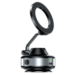 Electric Suction Cup 360° Rotating Magnetic Phone Mount Rotatable Car Suction Cup Phone Holder with Magnetic Guiding Ring