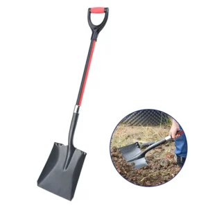 Ergo Handle Stainless Steel Garden Spade Long Steel Handle PP Overmolded D Shape 20x18cm Blade Customizable Color Logo