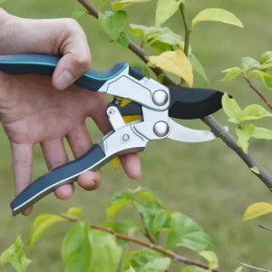Ergonomic TPR Aluminum Soft Grip Anti Slip PTFE Coated Pruning Shears SK5 Steel Garden Scissors Professional Hand Secateurs for