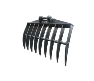 Excavator Rake for Shrubs Logs Stones Engineering Projects Compatible with Sany SDLG Liugong Komatsu 2200x785x1710mm 100kg
