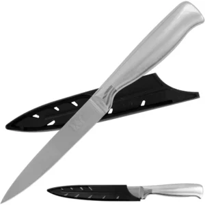 Excellent Sharp Utility Knife Stainless Steel All Part Kitchen Knife With Rough Plastic Knife Blade Protector