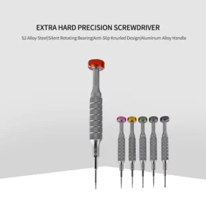 Extra Hard Precision Screwdriver S2 Steel Bits Aluminum Alloy Handle Silent Bearing Design for Phone Watch&Electronics Repair