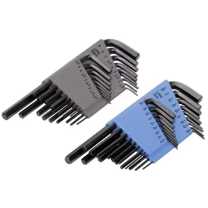 Extra Long Arm 36 Pcs Hex L Key Wrench Tool Set 0.05 5/16 Inch Heat Treatment Metric Sizes 1.27 8mm Hex Key Set