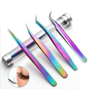 Eyelashes Tweezers Stainless Steel Super Hard Eyelash Tweezers High Precision Anti static Tweezers for Eyelash Extensions Tools
