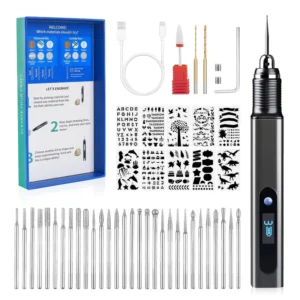 F.EASY.D Portable Rechargeable Electric Engraving Pen Tool Kit Industrial Grade for Metal Glass Wood Carving Drilling