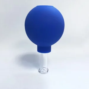 Facial Lifting Wrinkle Removal Cupping Device Transparent Glass Cup with Rubber Suction Ball