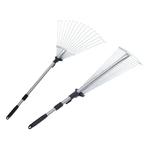 Factory 9-tooth Portable Telescopic Lawn Garden Rake Stainless Steel Agricultural Garden Rake