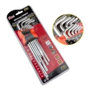 Factory 9PCS Long Hex Key Set Allen Torx Key Wrench Set With Matte Finished