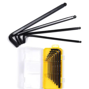 Factory China Extra long Black Hexagon Wrench 9 piece Set 45#steel L shaped Plastic Case