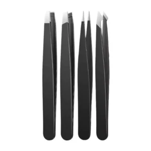 Factory Classic Eyebrow Tweezers 4 Styles Slanted Pointed Stainless Steel Black Tweezer Professional Tool