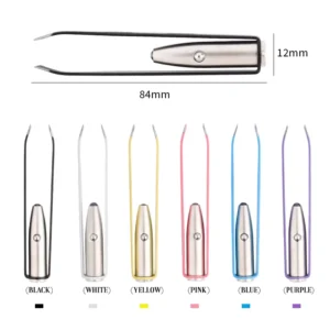 Factory Custom Packaging Stainless Steel Eyebrow Tweezer with Led Light