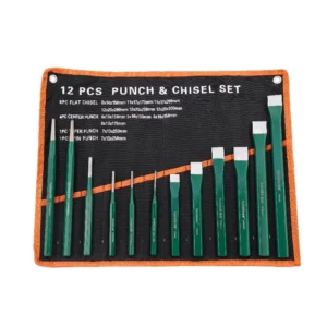Factory Direct 6 Piece Flat & 12 Piece Punch Set DIY Grade Iron Punch Chisel with Rubber Sleeve for Construction Masonry Chisel
