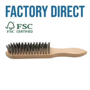 Factory Direct Heavy Duty Industrial Steel Wire Brush 4 Row High Density Bristles Wooden Handle for Rust Removal