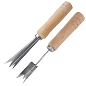 Factory Direct Supply Manual Multi functional Wooden Handle Pineapple V Shovel Stainless Steel Knife Peeler Eye Remover Hole