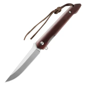 Factory Direct Supply Stainless Steel Camping Folding Knife Red Sandalwood Handle Portable Pocket Knife Outdoor Field Fruit