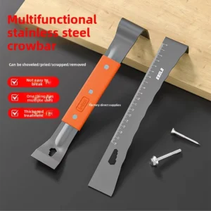 Factory Heavy Duty Stainless Steel Pry Bar Multifunctional Scraper Crowbar Nail Puller for Woodworking Renovation