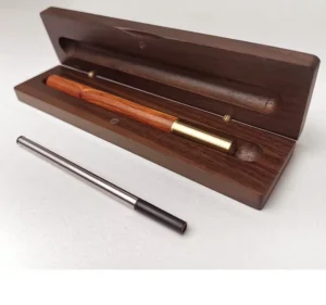 Factory Promotional Custom logo Wooden Roller Ball Pen Luxury Gift Metal Pen Set with Leather Pen Box