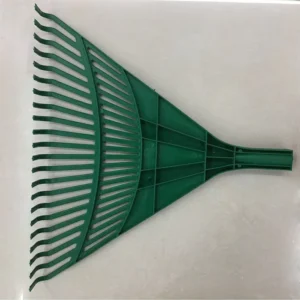 Factory Supply Garden Tool 22 Teeth Green Plastic Rake Leaf Rake with Wooden Handle