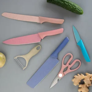 Fashionable Coloured Kitchen Sharp Knife Set Professional Knives With Gift Box