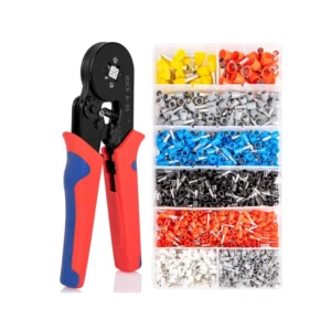 Ferrule Crimping Tool Kit Adjustable Ratchet Wire Crimping Tool With 1250PCS Wire Connectors Kit