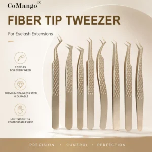 Fiber Tip Lash Tweezers Strong Grip Volume Lash Extension Tweezers for Easy Fan Making and Precise Lash Pickup