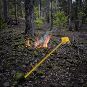 Fire Rake Hand Tool for Forest Steel Handle Rake Hoe Combination Tool Foresters Dump Rake Trail Tool for Firefighting