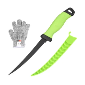 Fishing Fillet Knife with Anti Cutting Mitten for Filleting and Boning Protective Sheath for Freshwater & Saltwater Fish