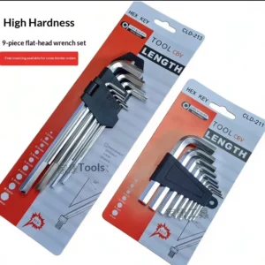 Flat head Nine Piece Hex Key Set L Shaped Short and Long Hex Keys for Cross Border Use Hardwear Hand Tools