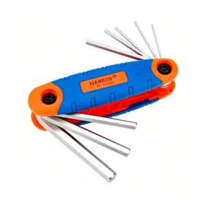 Foldable Portable Industrial Grade CRV Hex Key Wrench (Metric Chrome Vanadium Steel)