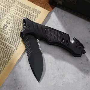 Folding Blade Hunting Knife 5″ 7cr17 Steel Aluminum Handle Pocket Knife CT914
