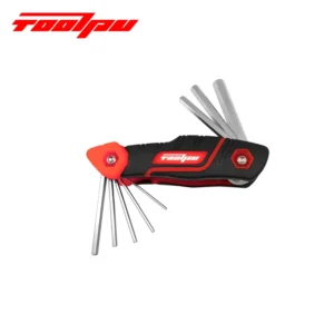 Folding Hex Key Set 8 in 1 Allen Wrench Set with Plastic Handle for Bike & DIY Tools