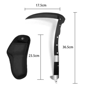 Folding Sickle Knife Logging Sickle Lawn Mower with Portable Sheath for Cutting Outdoor Lawn Grass Weeds