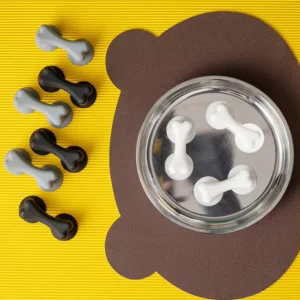 For Dog Slow Feeding Silicone Suction Cup Anti Choking Pet Feeding Bowl in Bone Shape Pet Feeding Utensils