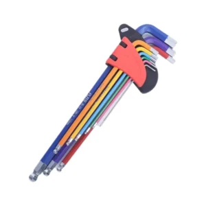 Forte Industrial Grade Metric L Keys Hexagon Wrench Crv Alloy Steel Ball Head Plum Blossom Medium Long Extended Folding