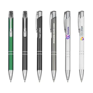 Free Design Custom Logo Laser Engraved Pen on High Quality 1.0mm Writing Metal Ball Pen for Gifts and Promotions