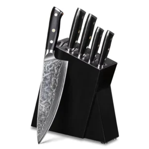 Full Tang Glass Fiber Handle 67 Layer VG10 Damascus Steel Kitchen Knife Set With Wooden Block
