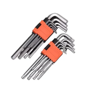 GTYPRO 18PCS LONG HEX & TORX KEY WRENCH SET ALLEN WRENCH CR V S2 Double Blister Packing