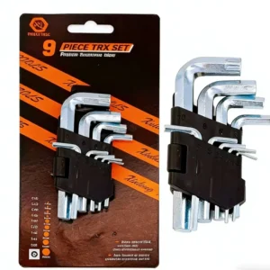 Galvanized Ball Head Hex Key Set 9 Piece Extended Medium Length Matching