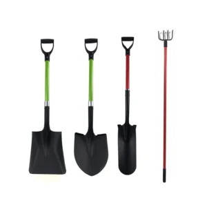 Garden Hand Tools Farming Square Round Head Iron Steel Spade Shovel Wooden Handle