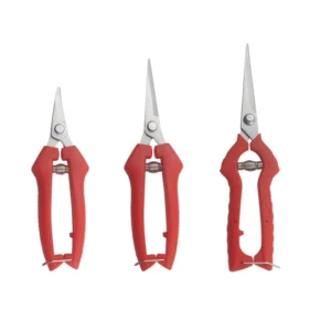 Garden Pruning Tool Stainless Steel Blade Scissor Pruner With Pp Handle Anvil Bypass Ratchet Design for Fruit Tree